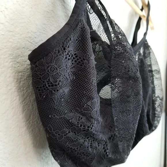 Maidenform Women's Lace Bra Size 40DD Black Nylon Unlined Adjustable Hook & Eye - Picture 3 of 6